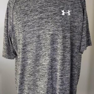 Large Under Armour Heat Gear Womens Short Sleeve Gray Tee-Shirt C6149